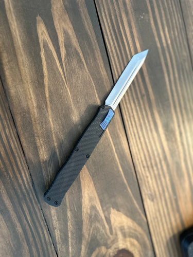 Heretic Knives Cleric II SW Tanto CF + Blue Ti