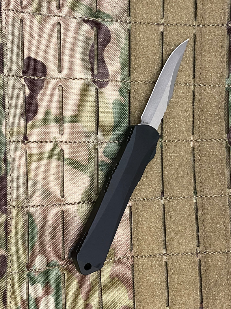 Load image into Gallery viewer, HERETIC MANTICORE-S OTF AUTO BOWIE EDGE BLACK WITH BATTLEWORN BLADE H022B-5A
