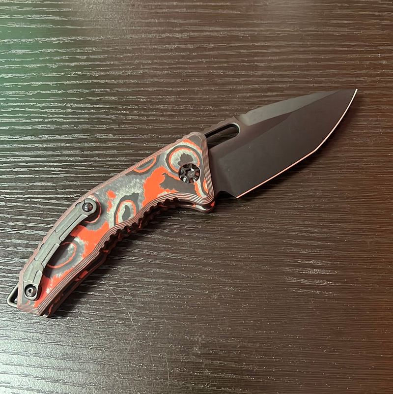 Load image into Gallery viewer, Heretic Knives Medusa Auto Orange Carbon Camo
