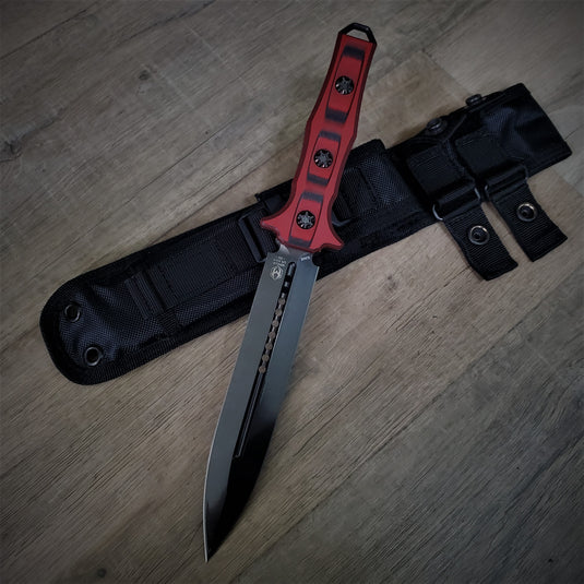 Heretic Knives Nephilim Red/Black G10