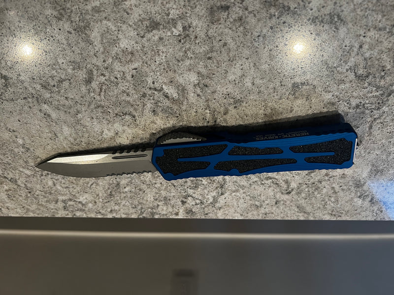 Load image into Gallery viewer, Heretic Knives Colossus Serrated Stonewash Blue
